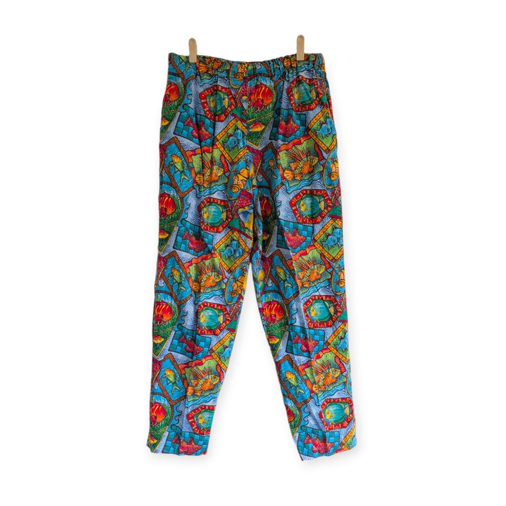 Custom Tropical Fish Print Scrubs Utility Pants 32x30